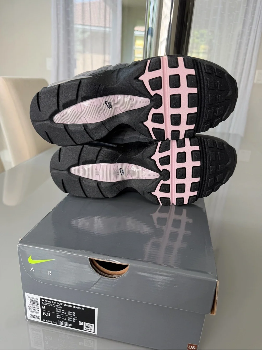 Nike Air Max 95 Pink Foam Women Size 8- Black, Gray & Pink Accent